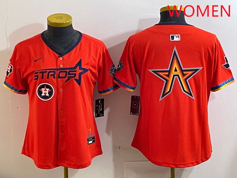 Women Houston Astros Blank Orange Fourth generation Joint Name 2025 Nike MLB Jersey style 6
